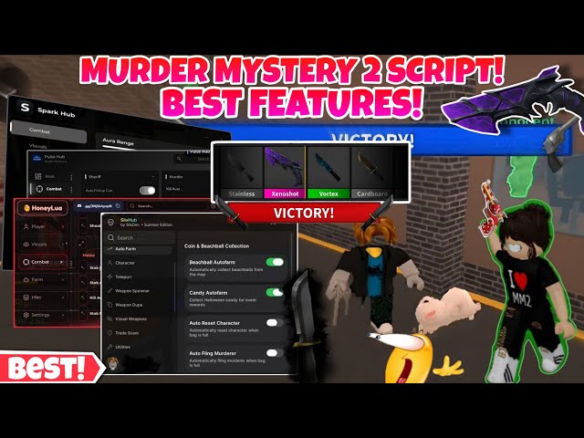 Murder Mystery 2 Script🤩 Invisible/Godmode,Autofarm😎,Troll Fling/Anti-fling🔥,Aimbot,Kill All|Keyless