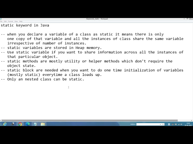static keyword in java