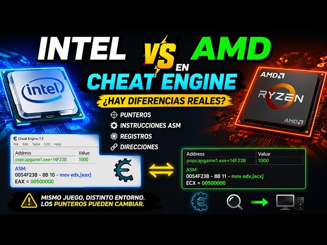 INTEL vs AMD en Cheat Engine: ¿Realmente cambian los punteros?