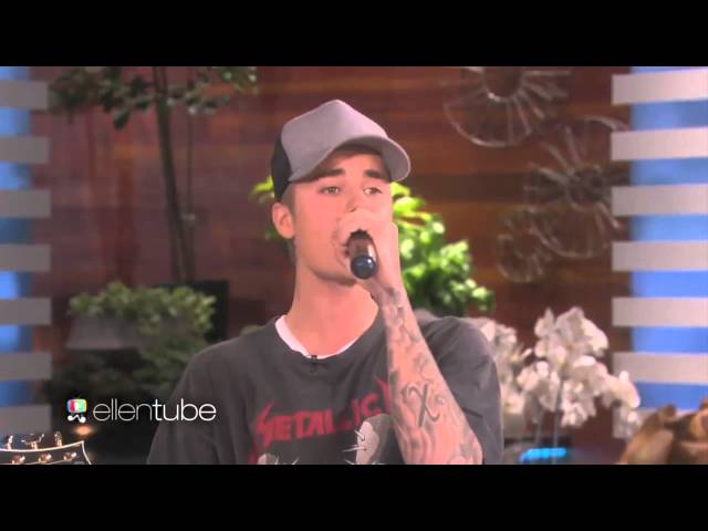 Justin Bieber singing "Sorry" acoustic @ The Ellen Show. (November 2015)