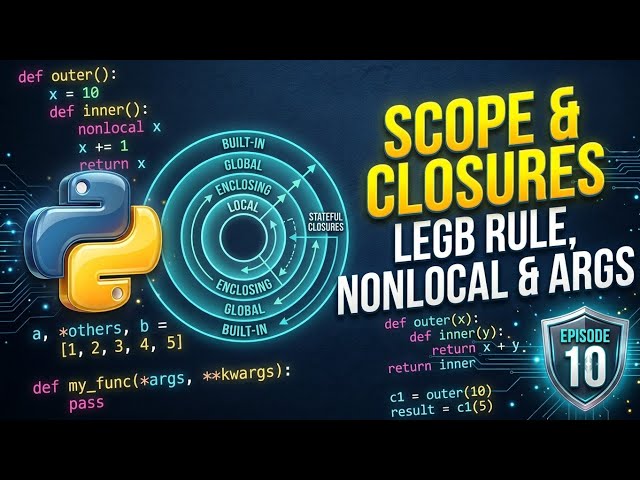 Python Masterclass Ep 10: Python Scopes (LEGB), Mutable Default Traps & Master *args/**kwargs! 