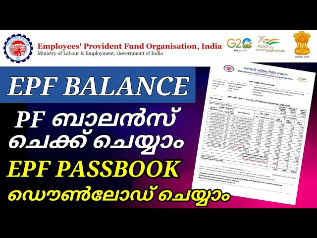 How to Check your EPF Balance | PF Passbook download online | PF Balance check online |  malayalam