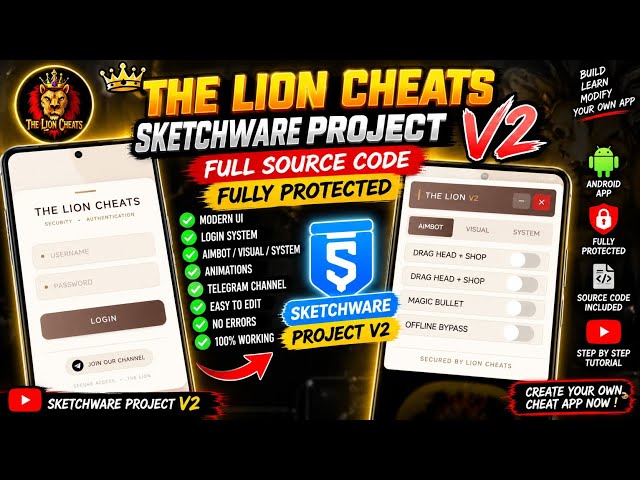 Sketchware Project V2 🔥 FULL SOURCE CODE | Login System + Modern UI | The Lion Cheats
