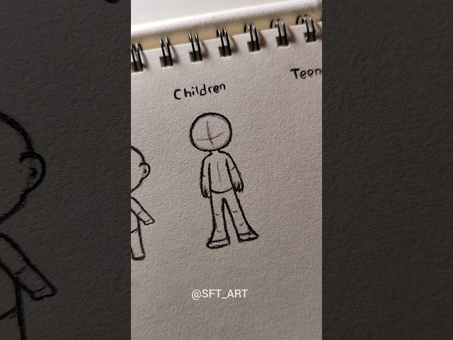Drawing stickman✨ ✏️ ( Baby Children Teenager ) #art #drawing #stickman #tutorial #sketch #shorts