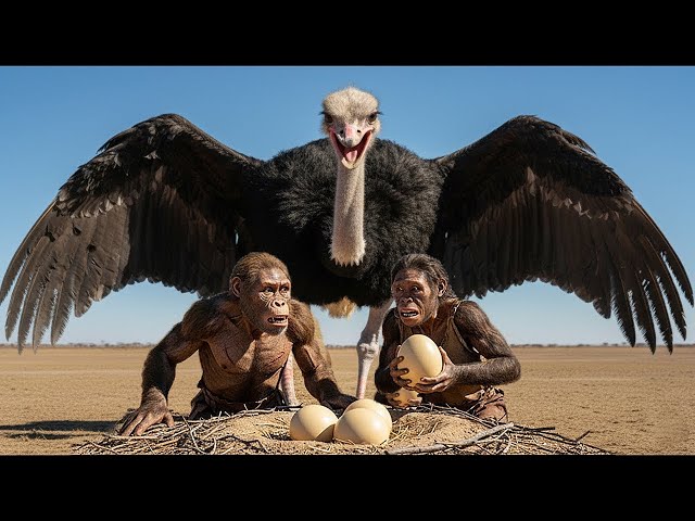 Life 3.2 Million Years Ago: The Giant Ostrich Ancestor Encounters Homo Habilis ?