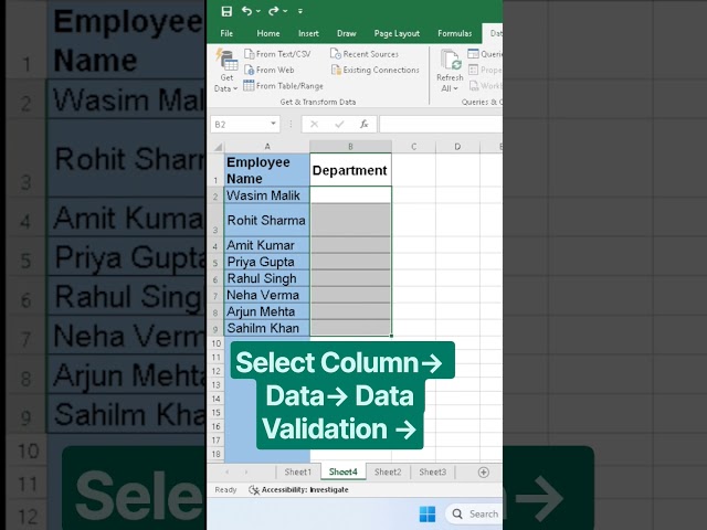 Why you should be using drop-down lists in Excel #excel #dataentry #shorts