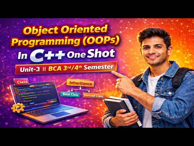 Object Oriented Programming (OOPs) Using C++ One Shot 🔥 | Unit-3 | BCA 3rd & 4th Semester
