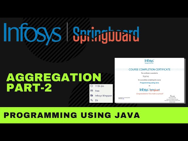 Aggregation Exercise - 1 | Programming Using Java | Infosys Springboard