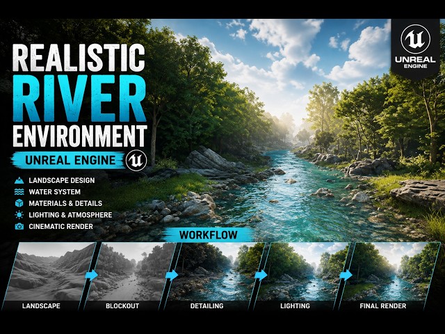 Unreal Engine 5 Environment Art | Realistic River & Landscape Breakdown