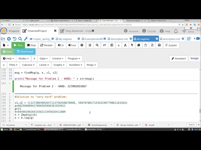 Cracking the Elgamal cipher with Sage