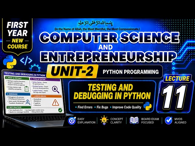 Testing and Debugging in Python | First year computer science Chapter 2 Lecture 11