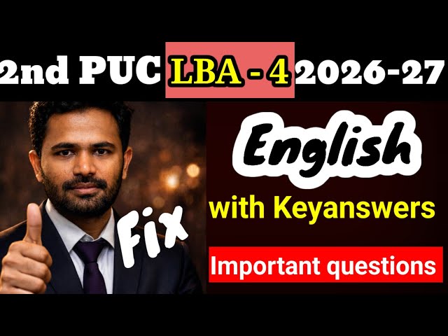2nd PUC English LBA 4 Question Paper with Answers 2026-27