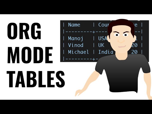 Org Mode - Let us start using tables