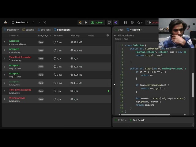 Revising leetcode- climbing stairs, longest common prefix and search in rotated sorted array