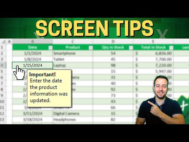 How to make ScreenTip in Excel | Pop up Message when Click on a Cell
