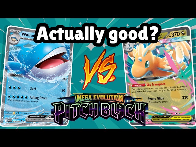 Mega Dragonite ex VS Wailord ex | Pitch Black | Mega Evolution | Pokemon TCG Gameplay | Tabletop