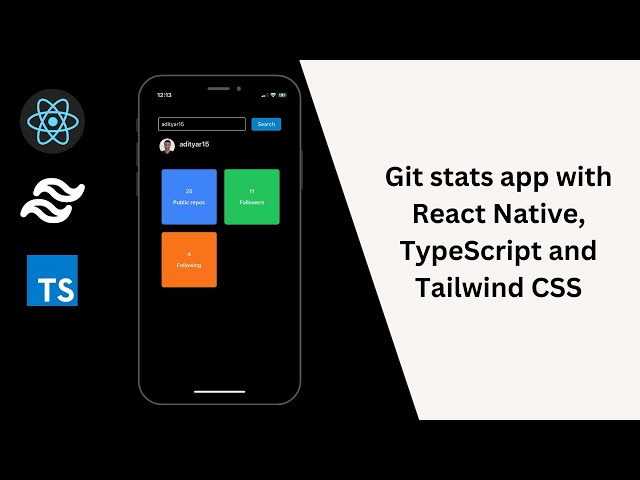 Git stats app using React Native, Tailwind CSS and TypeScript