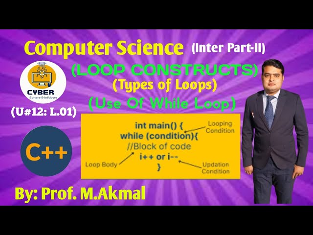 C/ C++ (@LOOP CONSTRUCTS)(Types of Loops)(Working & Programming of while-loop)(inter Part-II)