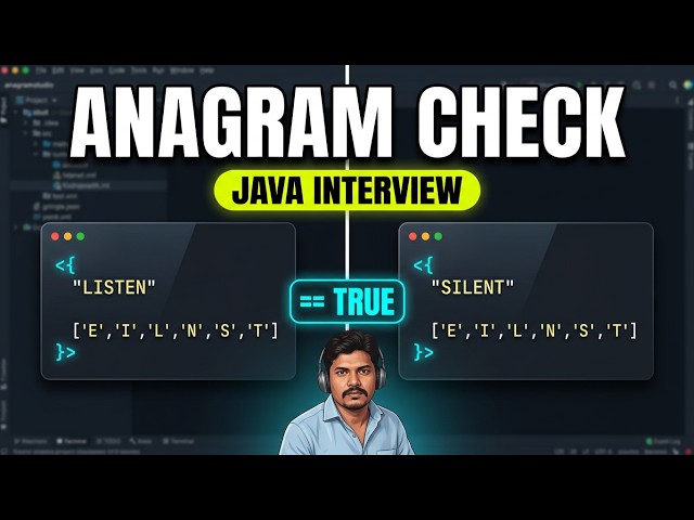 Java Anagram Program: Check if Two Strings are Anagrams or Not | Java Interview Questions by AJ 🚀