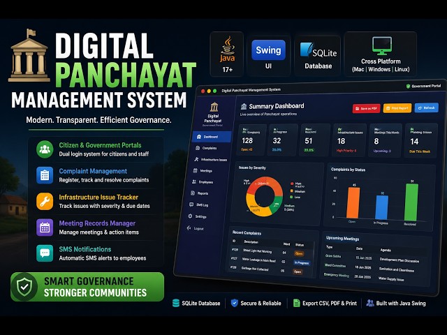 🏛️ Digital Panchayat Management System | Solving Rural Governance with Java & SQLite
