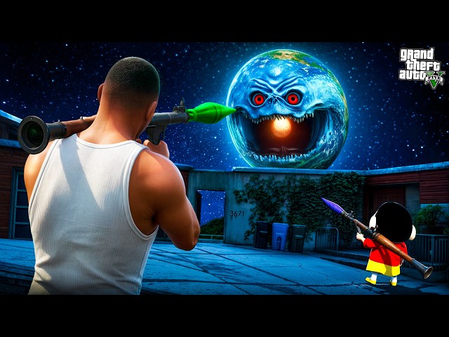 Shinchan & Franklin Were Attacked by MONSTER EARTH! 🌍😱 | GTA 5 Malayalam