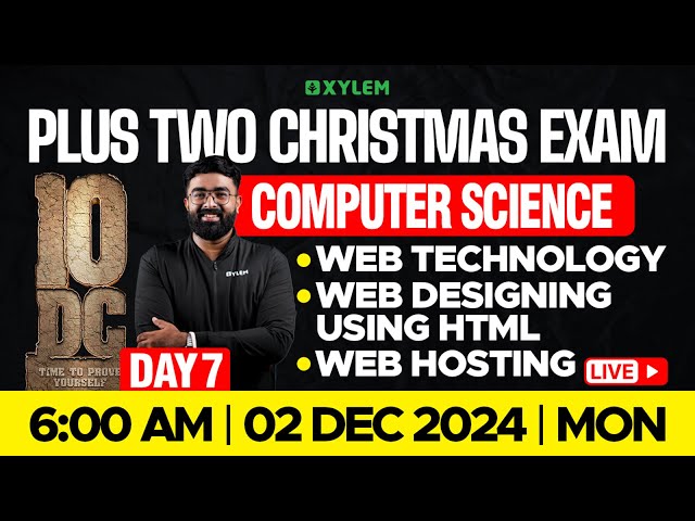 Plus Two Christmas Exam Computer Science | Web Technology, Web Designing Using Html, Web Hosting