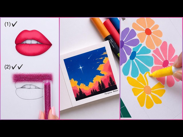 10 Cool art ideas || Easy Painting hacks & Art Ideas for beginners