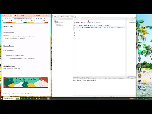 CIT 111 First Java Project for Introduction  to Programming by Professor Liu