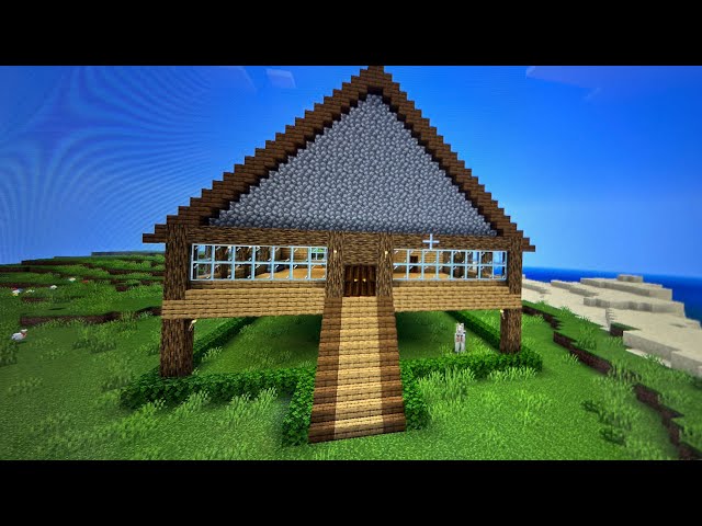 How to build a wooden survival house in Minecraft tutorial ￼