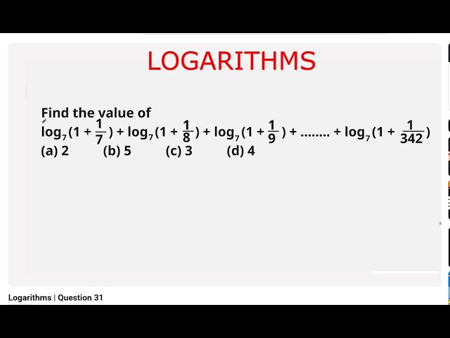 Logarithms | Question 31
