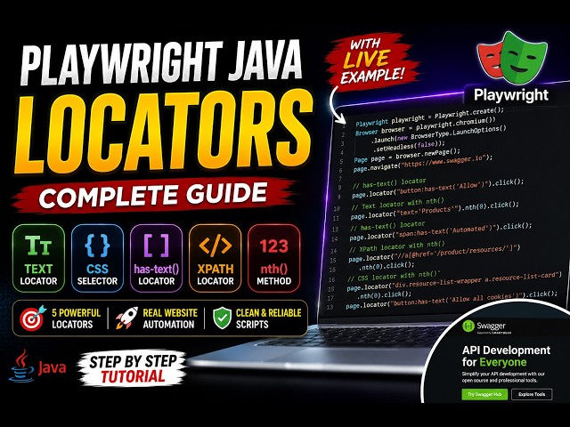 Playwright Java Locators Tutorial | Text, CSS, XPath, has-text() & nth() Explained