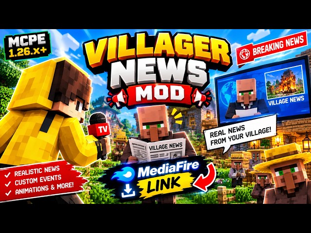 Villagers Can Talk Now?! 🤯 Villager News Mod for MCPE 1.26.x