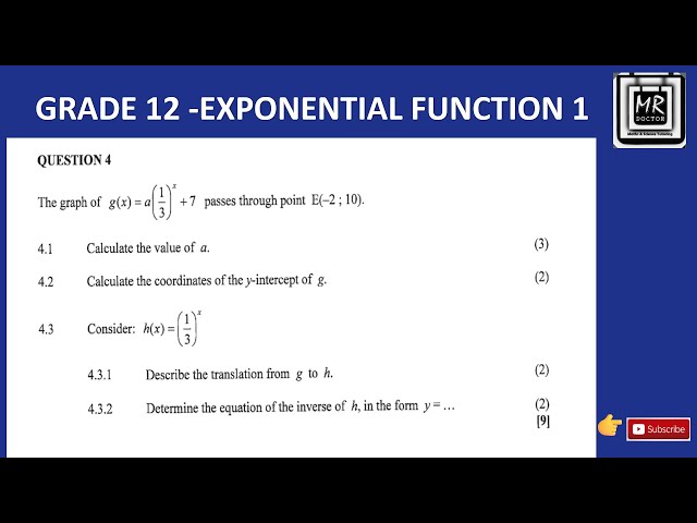 Grade 12 | Mathematics | Exponential function Part 1
