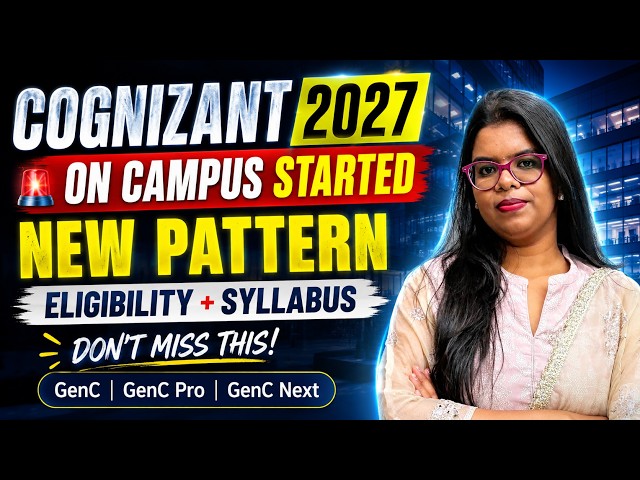 Cognizant 2027 Hiring Started🔥Official Eligibility, Exam Pattern & Complete Syllabus