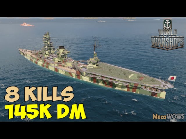 World of WarShips | Ise | 8 KILLS | 145K Damage - Replay Gameplay 4K 60 fps