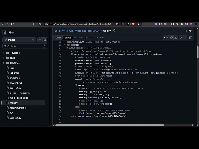 How to review Secure Code  of a Python Flask Login System (OWASP Top 10 & SAST) by OmgCyberTech