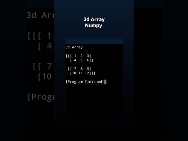 How to create 3d array in numpy #python #programming #numpy