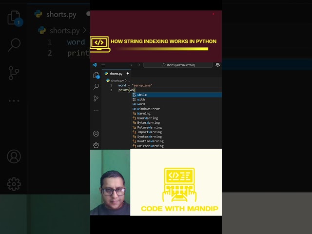 How string indexing works in python ?  #python #programming #coding