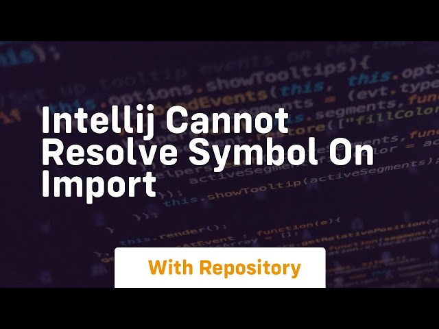 intellij cannot resolve symbol on import