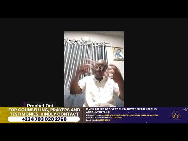 CAC Solution Center Daily Prayer Group With Prophet Oni
