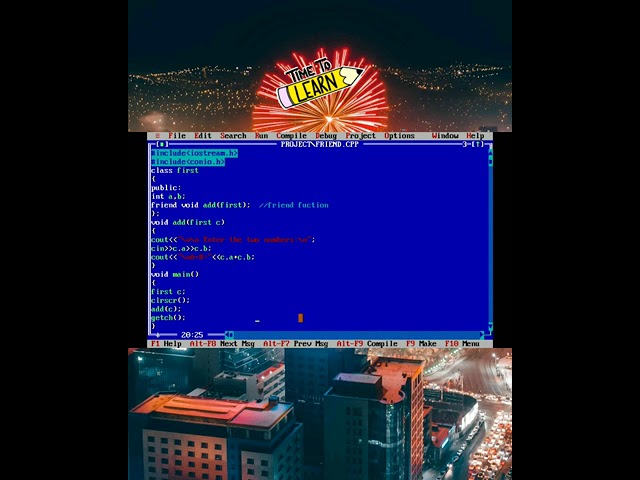 Friend Function Simple program in Turbo C++ in Tamil || English #shorts
