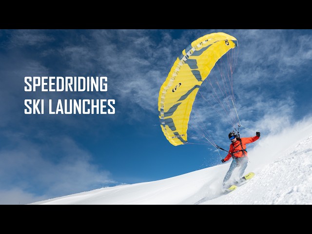 Speedflying school. Speedriding ski launches