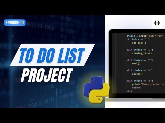 Python To Do List Project for Beginners 2026 | Build Your First Python Project Step by Step Ep 10