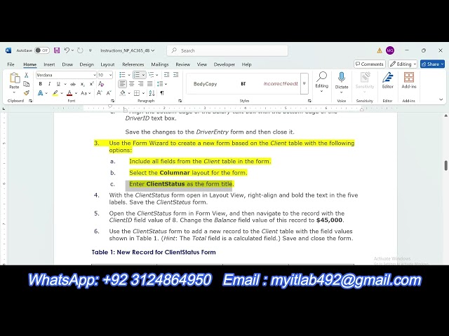 New Perspectives Access 365 | Module 4: SAM Project B | Reliable Delivery