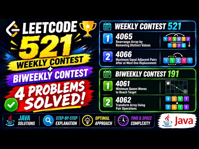 LeetCode Weekly Contest 521 & Biweekly Contest 191 | 4 Problems Solved in Java