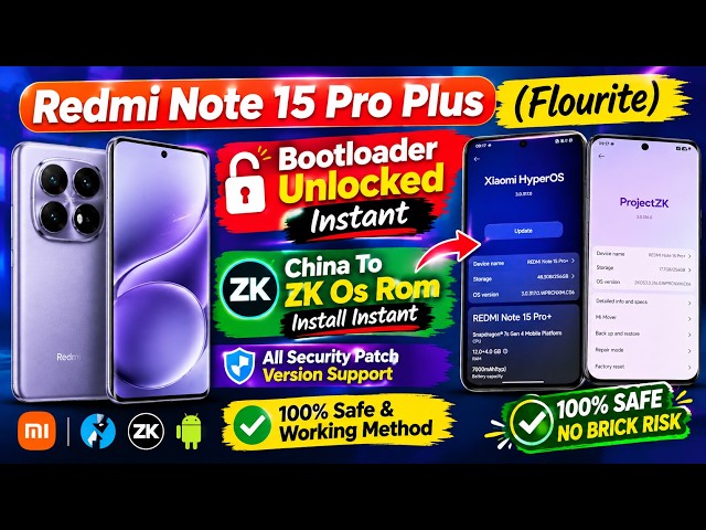 Redmi Note 15 Pro Plus (flourite) Bootloader Unlock Instant | Redmi Note 15 Pro Plus China To Global