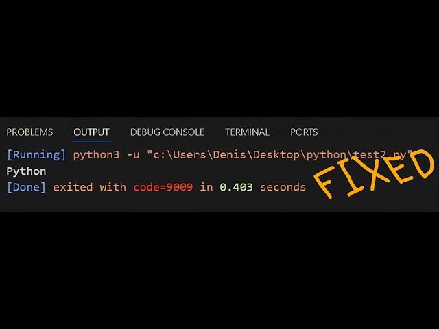 VS Code exited with code=9009 ERROR | Solution
