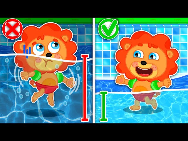 Pequeño Leon | Normas de seguridad en la piscina | Dibujos animados | Video Para Niños