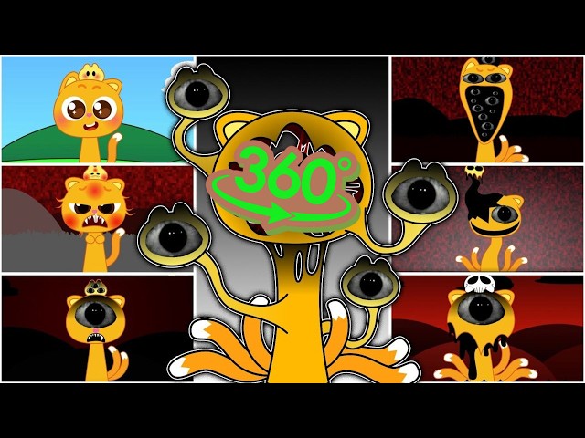 360 VR || My Sprunki OC: Ninimo Pinkfong from Phase 1 to Phase 7
