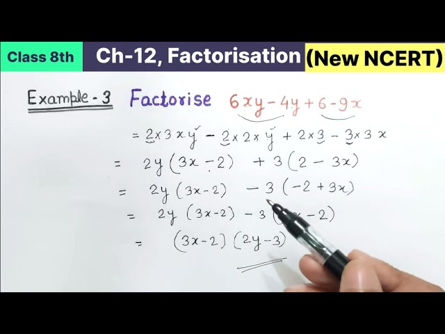 Class 8th Chapter 12 Factorisation Example 3 Factorise New NCERT Maths CBSE Board Syllabus